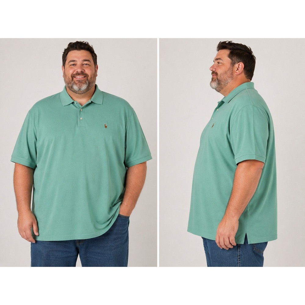 Polo Ralph Lauren Mens 4XLT Mint Green Short Sleeve Cotton Polo‎ Shirt Pony Logo